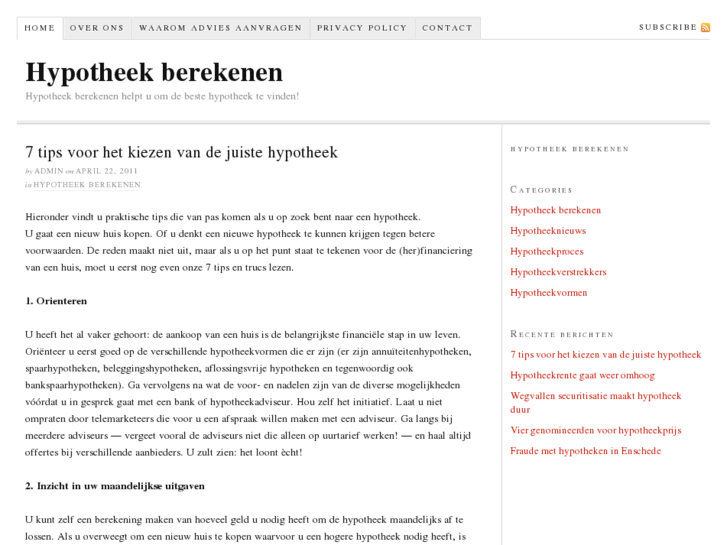 www.hypotheekberekenensite.nl