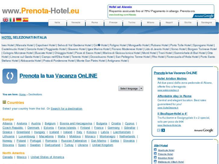 www.prenota-hotel.eu