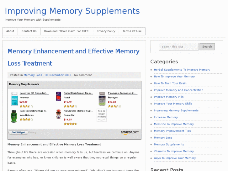 www.improvingmemorysupplements.com