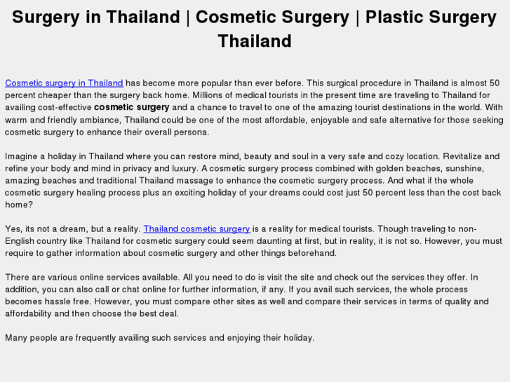 www.surgeryinthailand.com