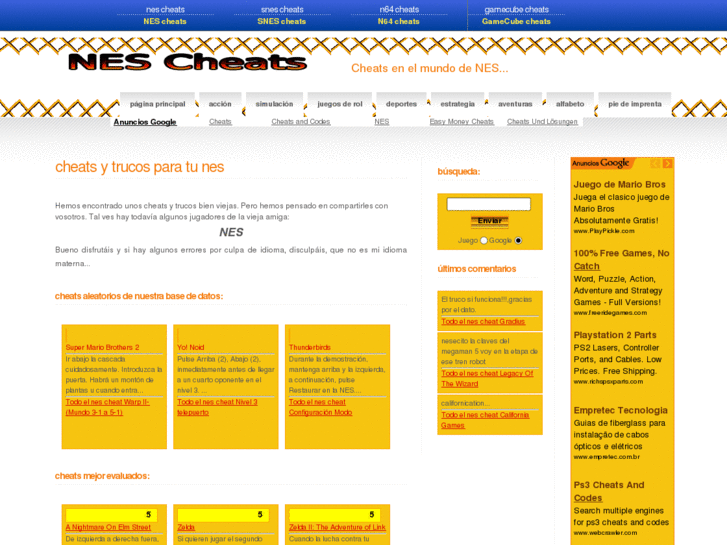 www.nes-cheats.es