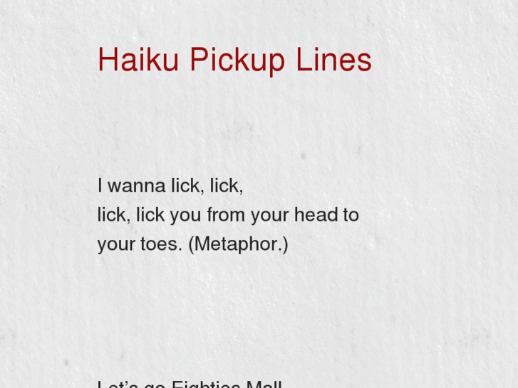 www.haikupickuplines.com