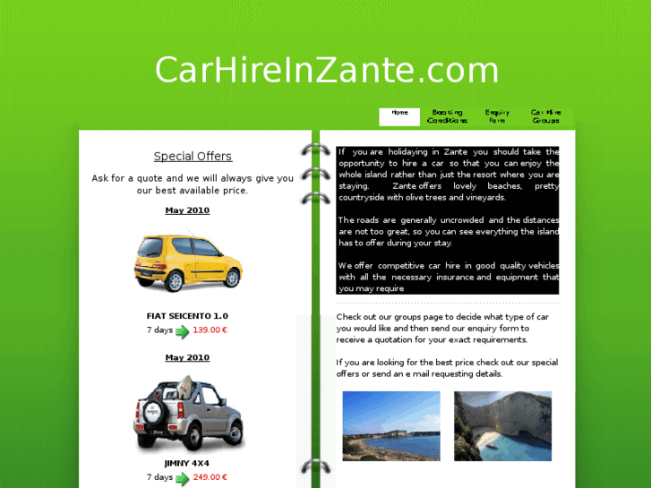 www.carhireinzante.com