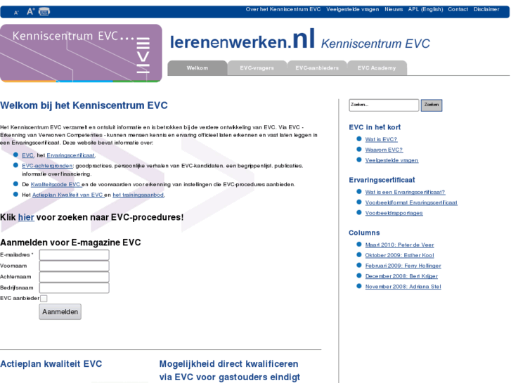 www.kenniscentrumevc.nl