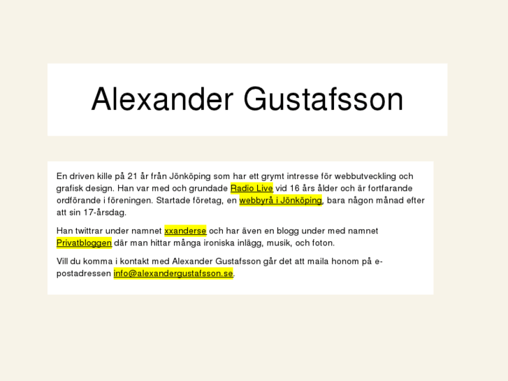 www.alexandergustafsson.se