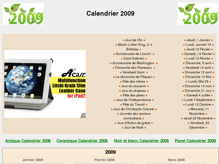 www.calendrier2009.org