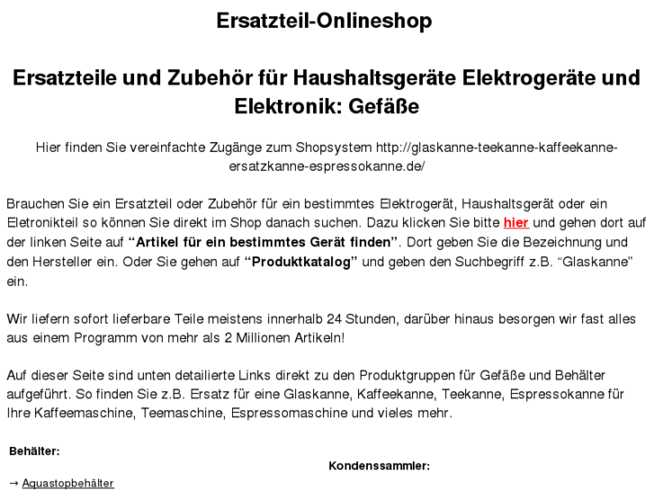 www.glaskanne-teekanne-kaffeekanne-ersatzkanne-espressokanne.de