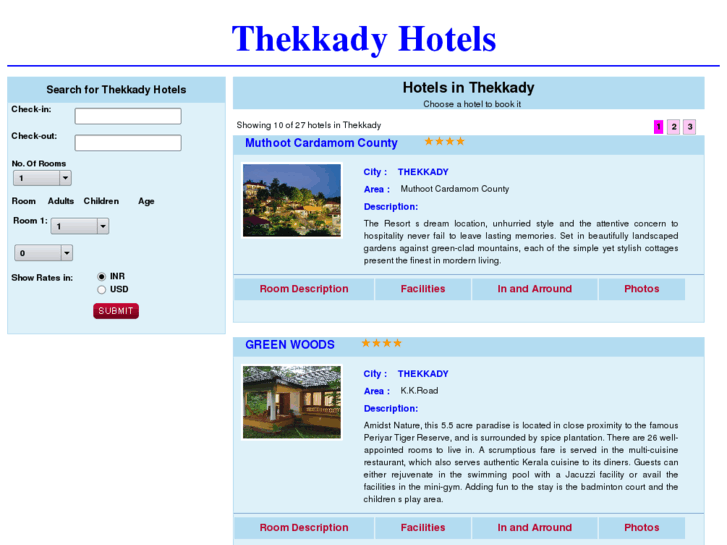 www.thekkadyhotels.com