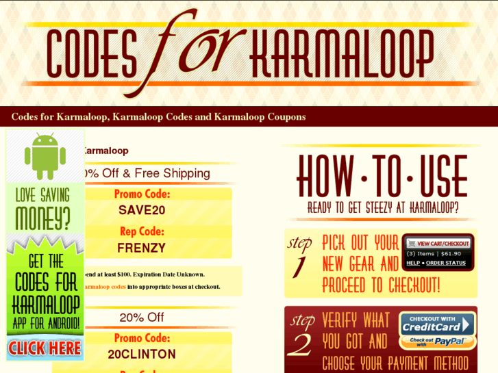 www.codesforkarmaloop.com