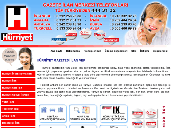 www.hurriyetgazetesiilanver.com