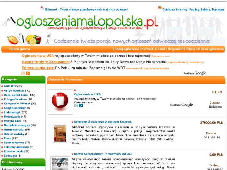 www.ogloszeniamalopolska.pl