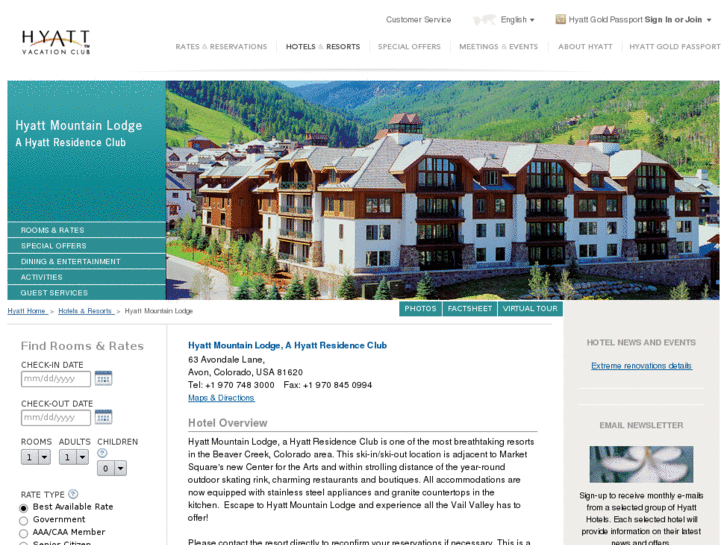 www.hyattmountainlodge.com