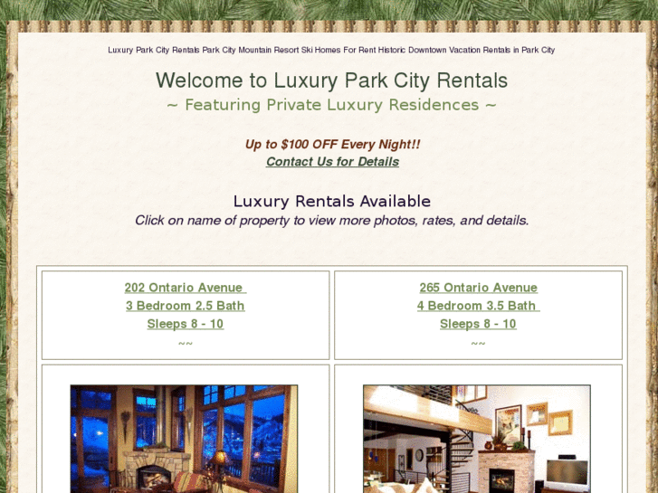 www.luxuryparkcityrentals.com