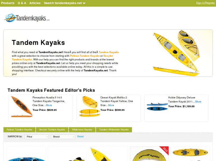 www.tandemkayaks.net