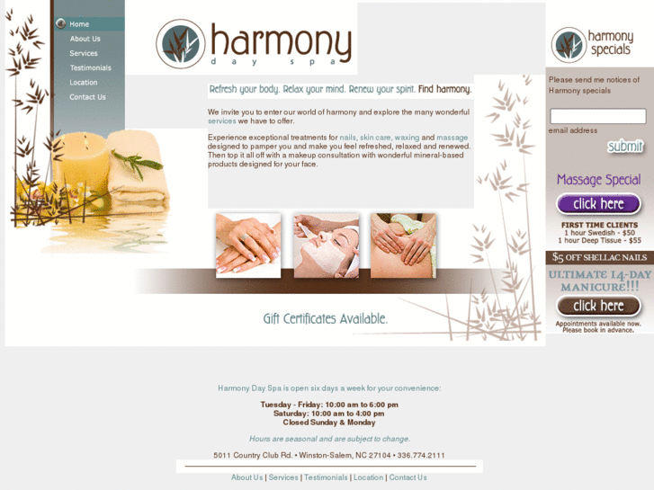 www.myharmonydayspa.com