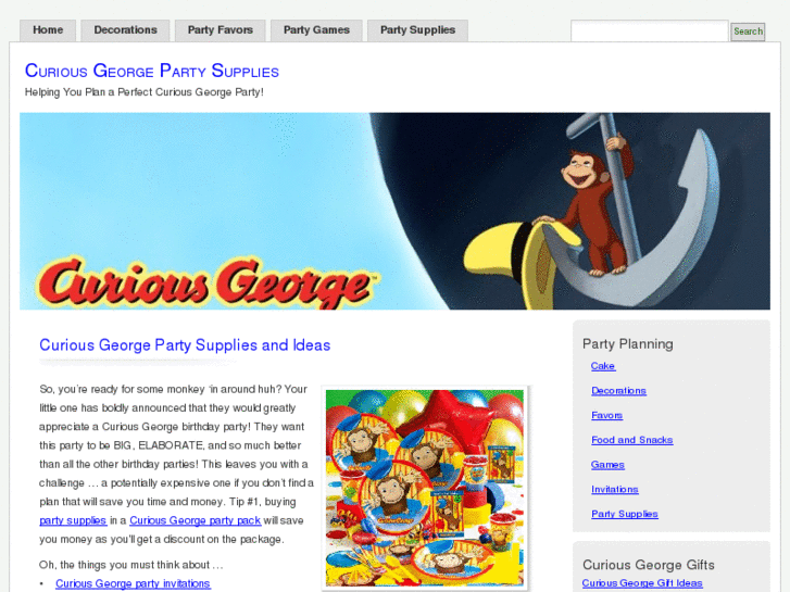 www.curiousgeorgepartysupplies.net