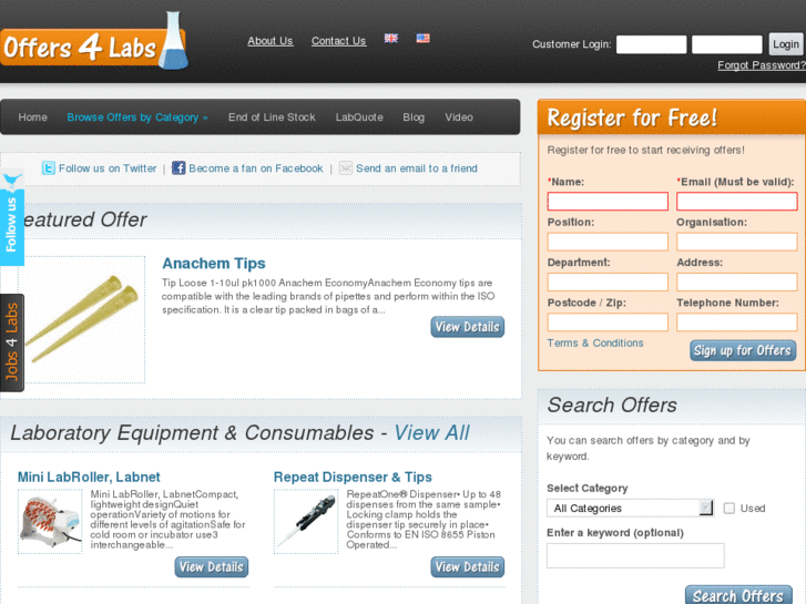 www.offers4labs.net
