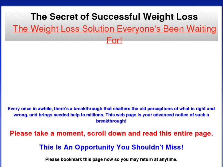 www.secretofsuccessfulweightloss.com
