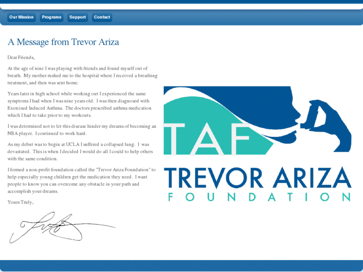 www.trevorarizafoundation.com