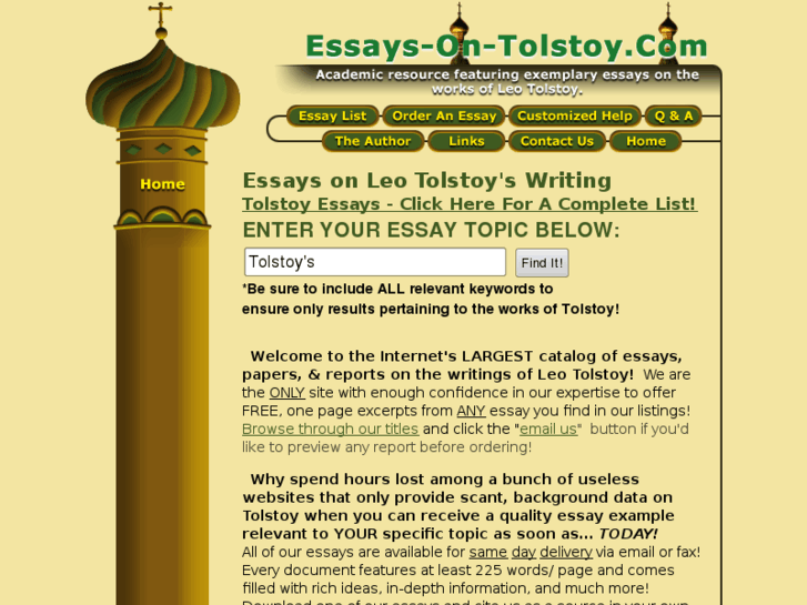 www.essays-on-tolstoy.com