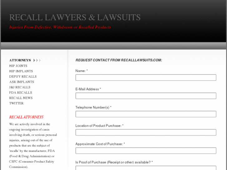 www.recalllawsuits.com