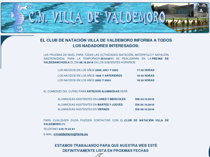 www.clubnatacionvaldemoro.es