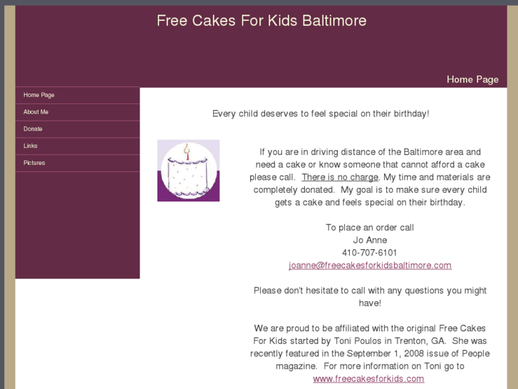 www.freecakesforkidsbaltimore.com