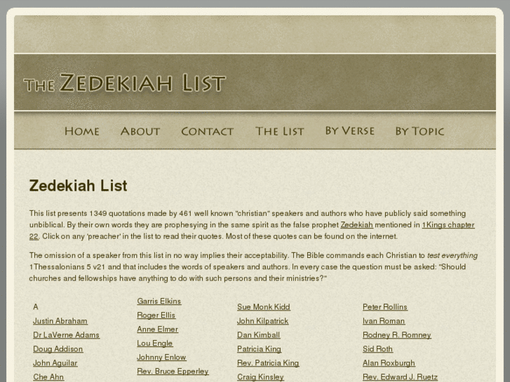 www.zedekiahlist.com