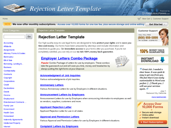 www.rejectionlettertemplate.com