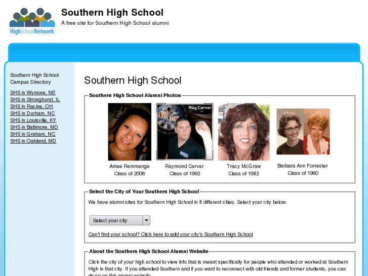 www.southernhighschoolalumni.com