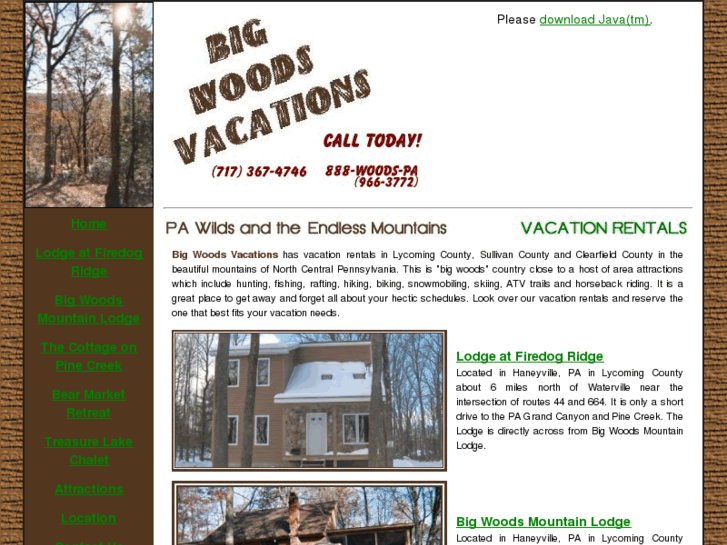 www.bigwoodsvacations.com