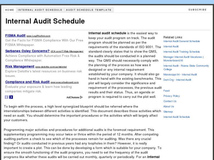 www.internalauditschedule.info