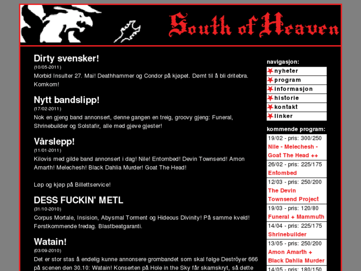 www.southofheaven.no