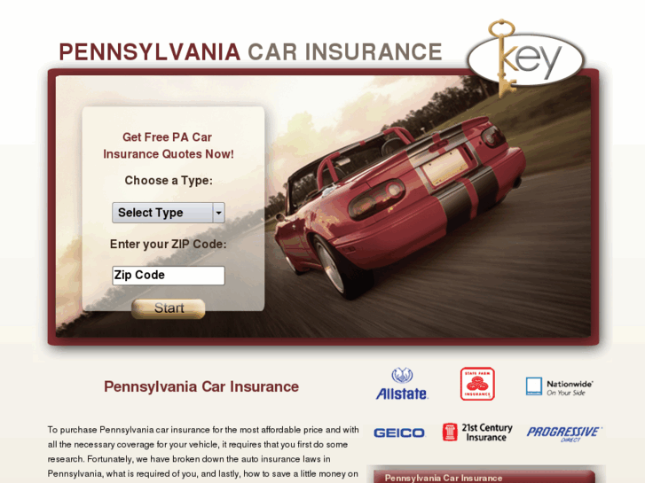 www.pennsylvaniacarinsurancekey.com