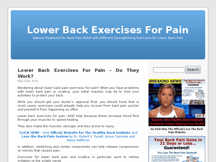 www.lowerbackexercisesforpain.com