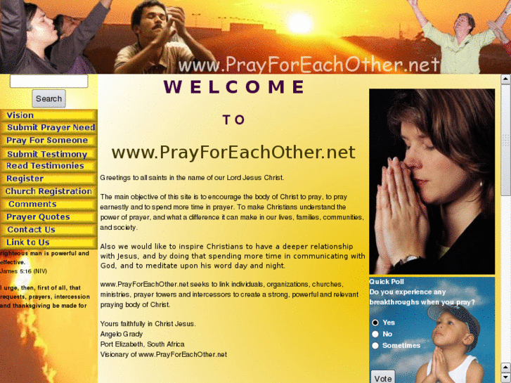 www.prayforeachother.net