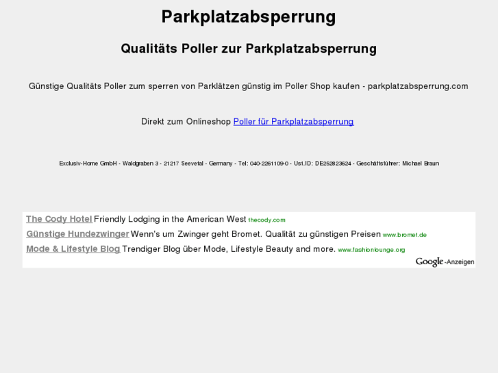 www.parkplatzabsperrung.com