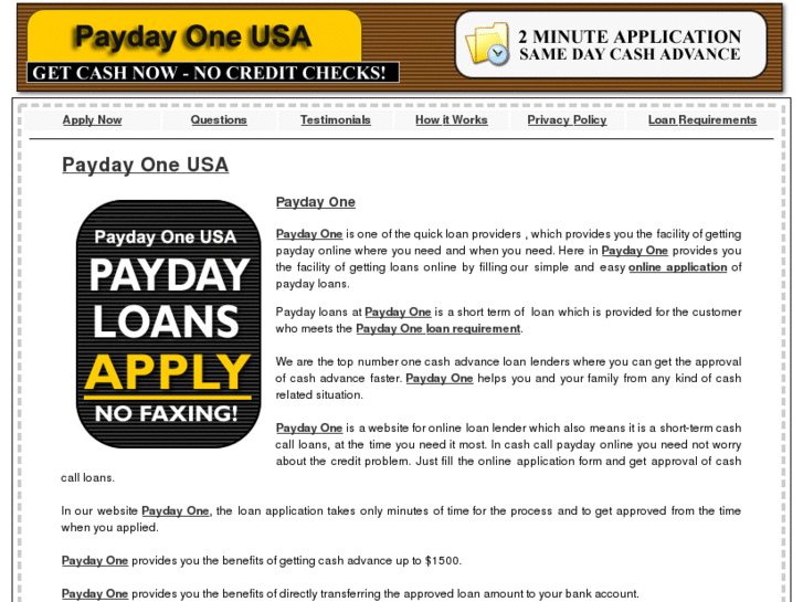 www.paydayoneusa.com