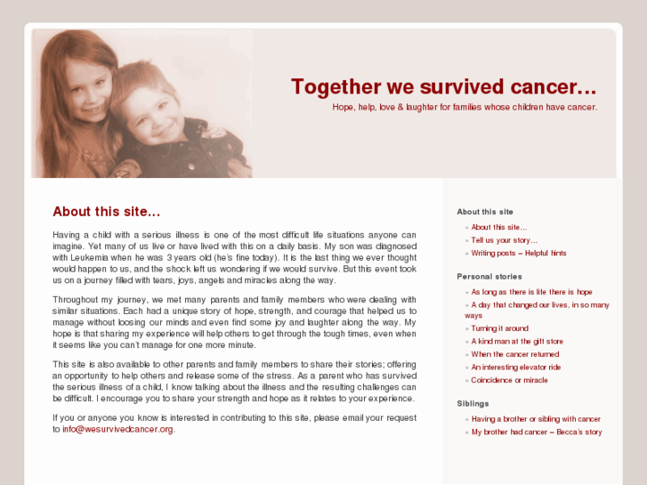 www.wesurvivedcancer.org