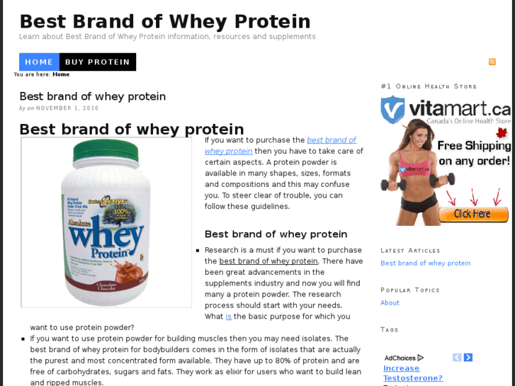 www.bestbrandofwheyprotein.com