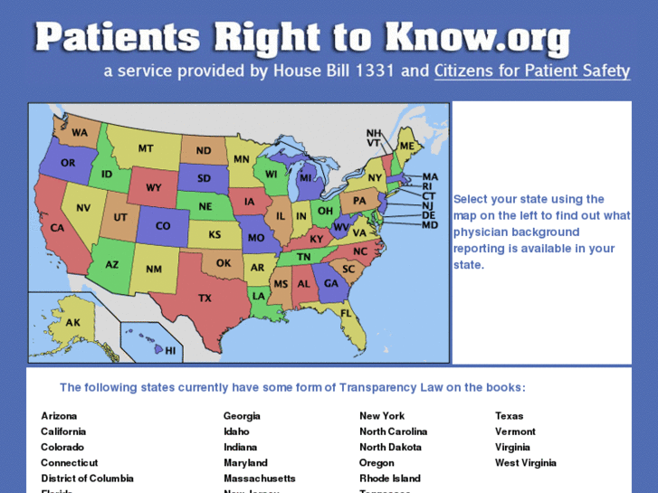 www.patientsrighttoknow.org