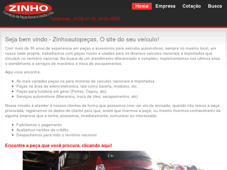 www.zinhoautopecas.net