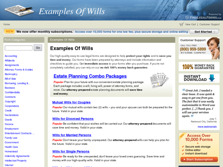 www.examplesofwills.com