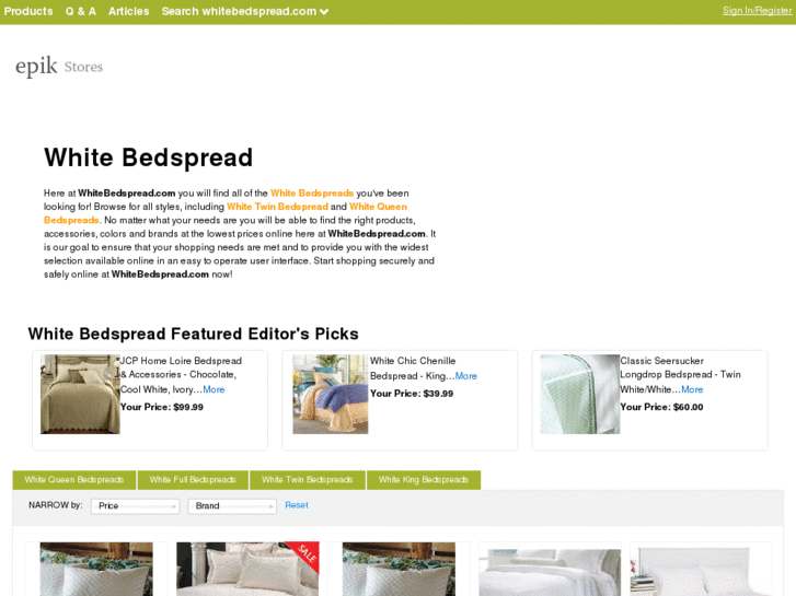 www.whitebedspread.com