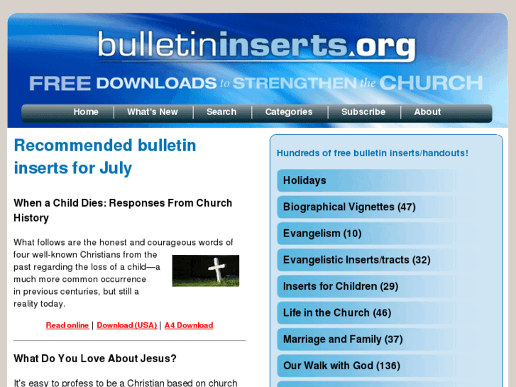 www.bulletininserts.org