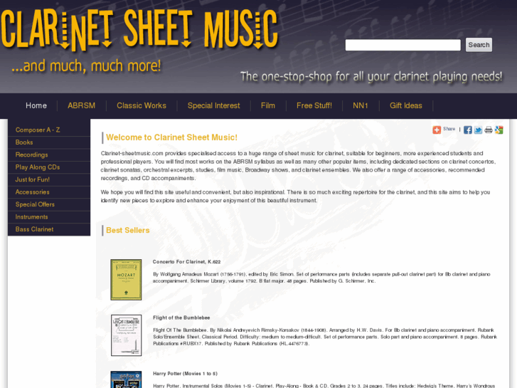 www.clarinet-sheetmusic.com