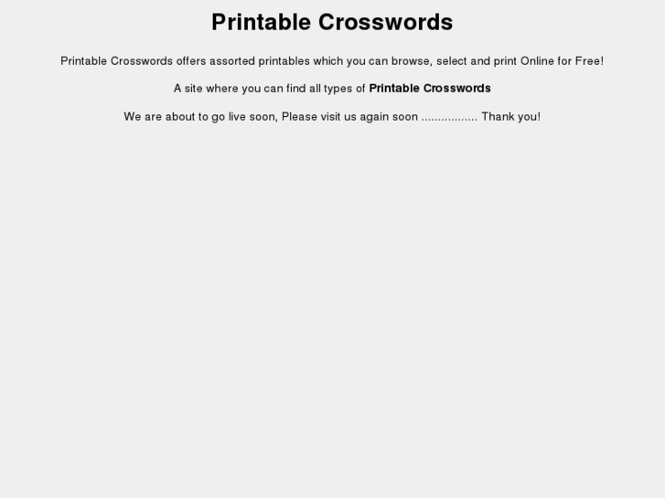 www.printablecrosswords.org