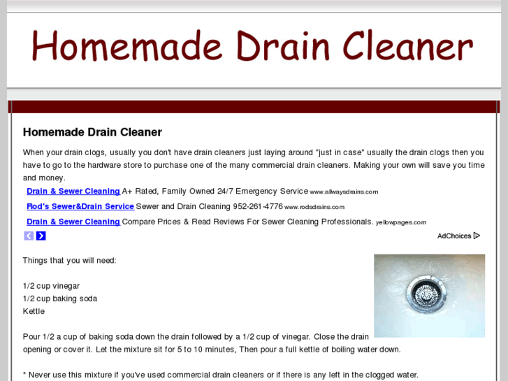 www.homemadedraincleaner.com