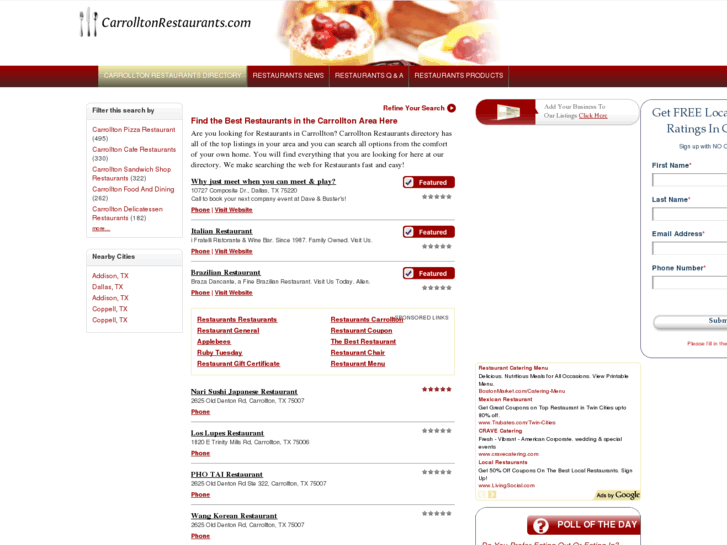 www.carrolltonrestaurants.com