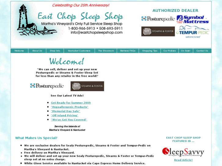 www.eastchopsleepshop.com